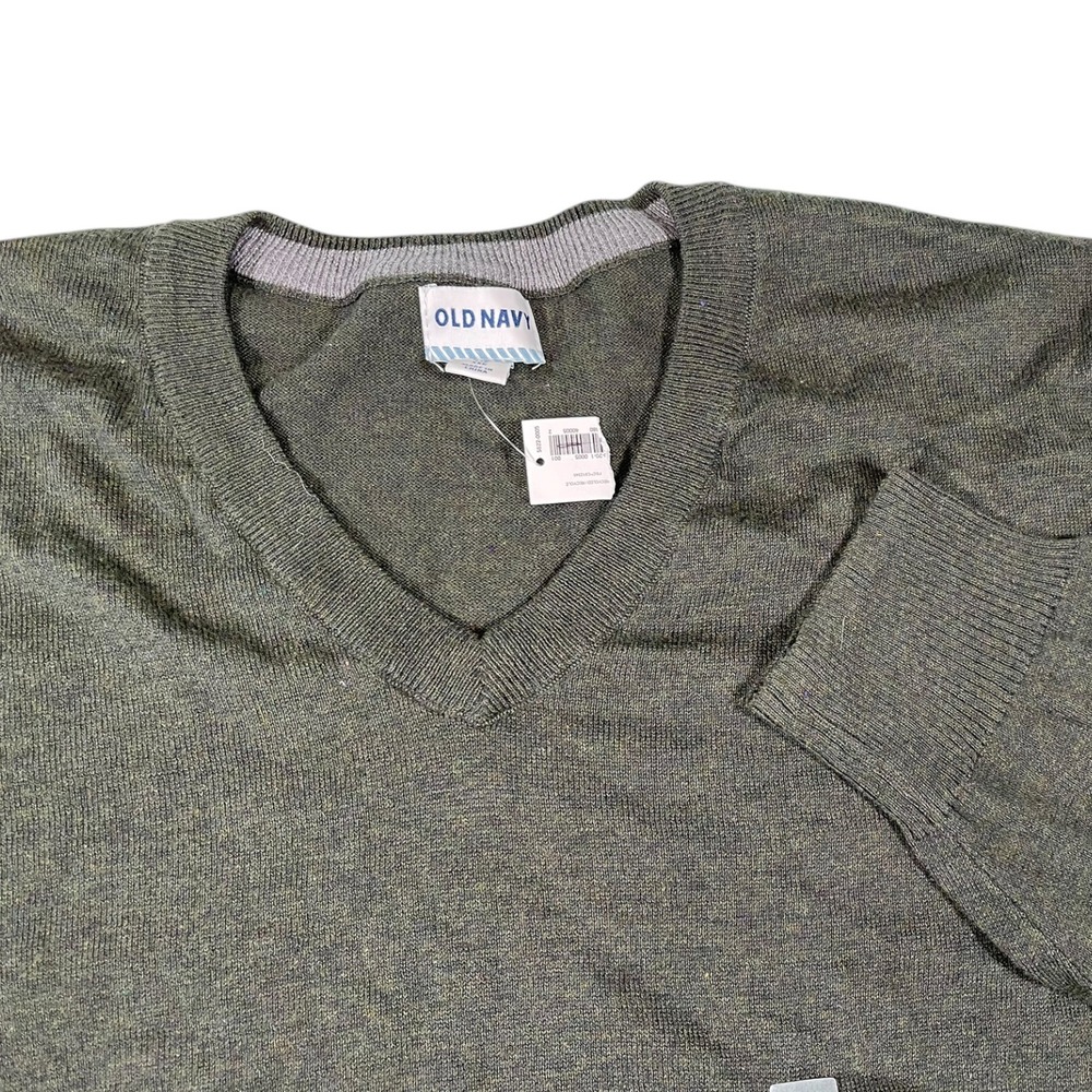 NEW Old Navy XXL Dark Green V-Neck Sweater Lightweight Pullover Dark Academia